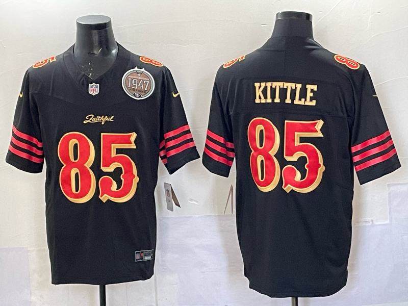 Men San Francisco 49ers #85 Kittle black Limited Nike NFL 2025 Jersey 06